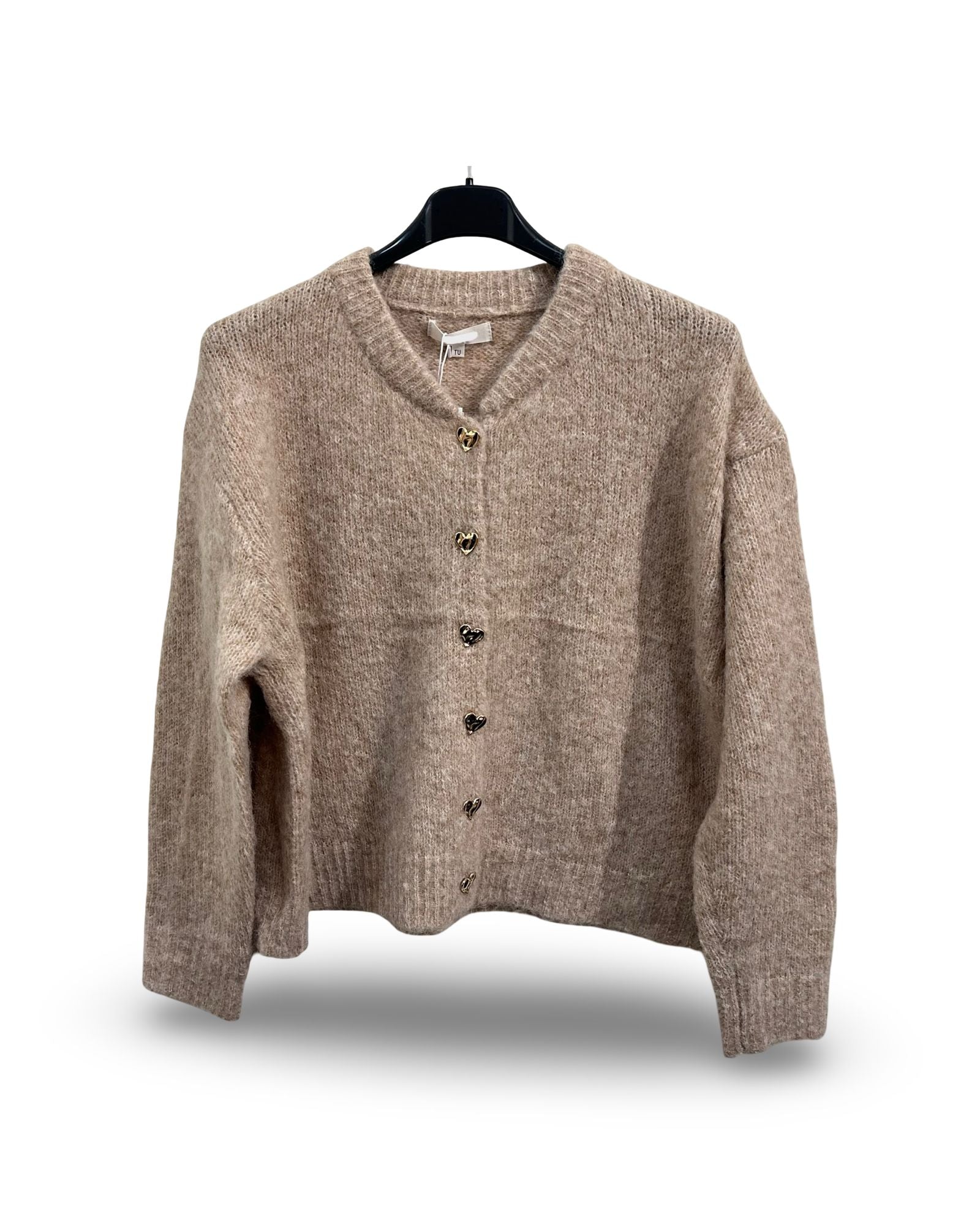 Gouden Hartjes Vest Taupe