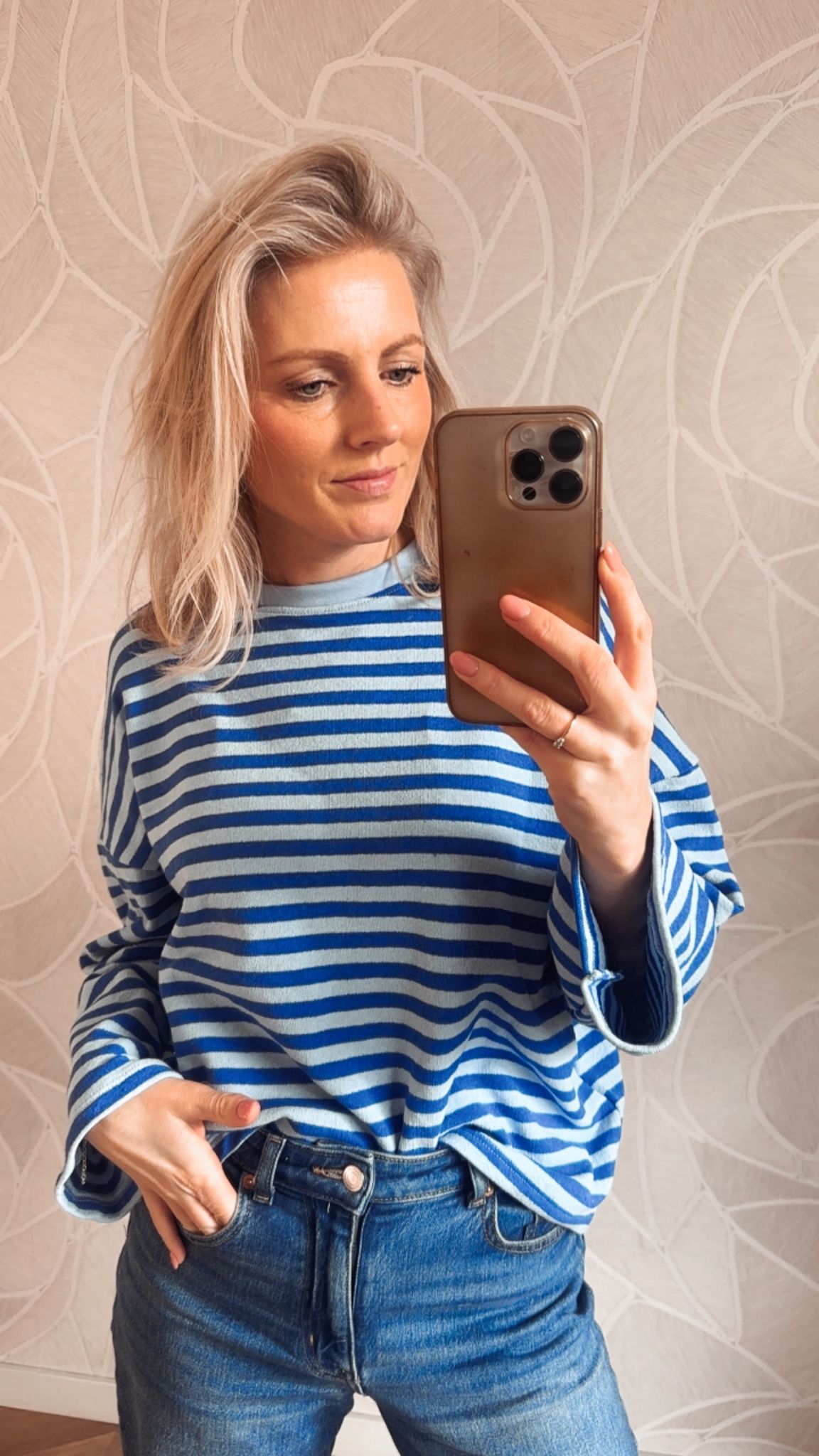 Oversized Stripes Longsleeve Marine