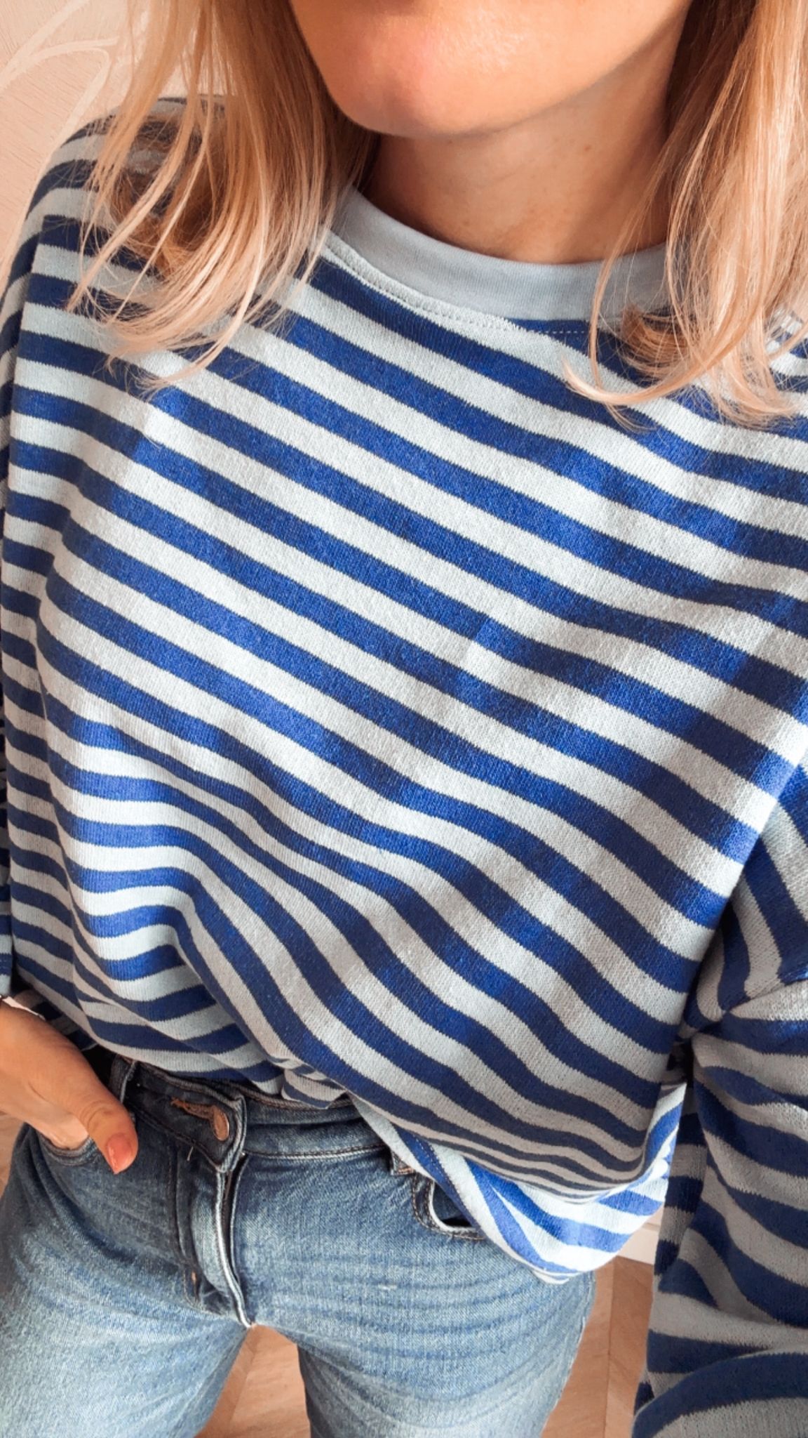 Oversized Stripes Longsleeve Marine