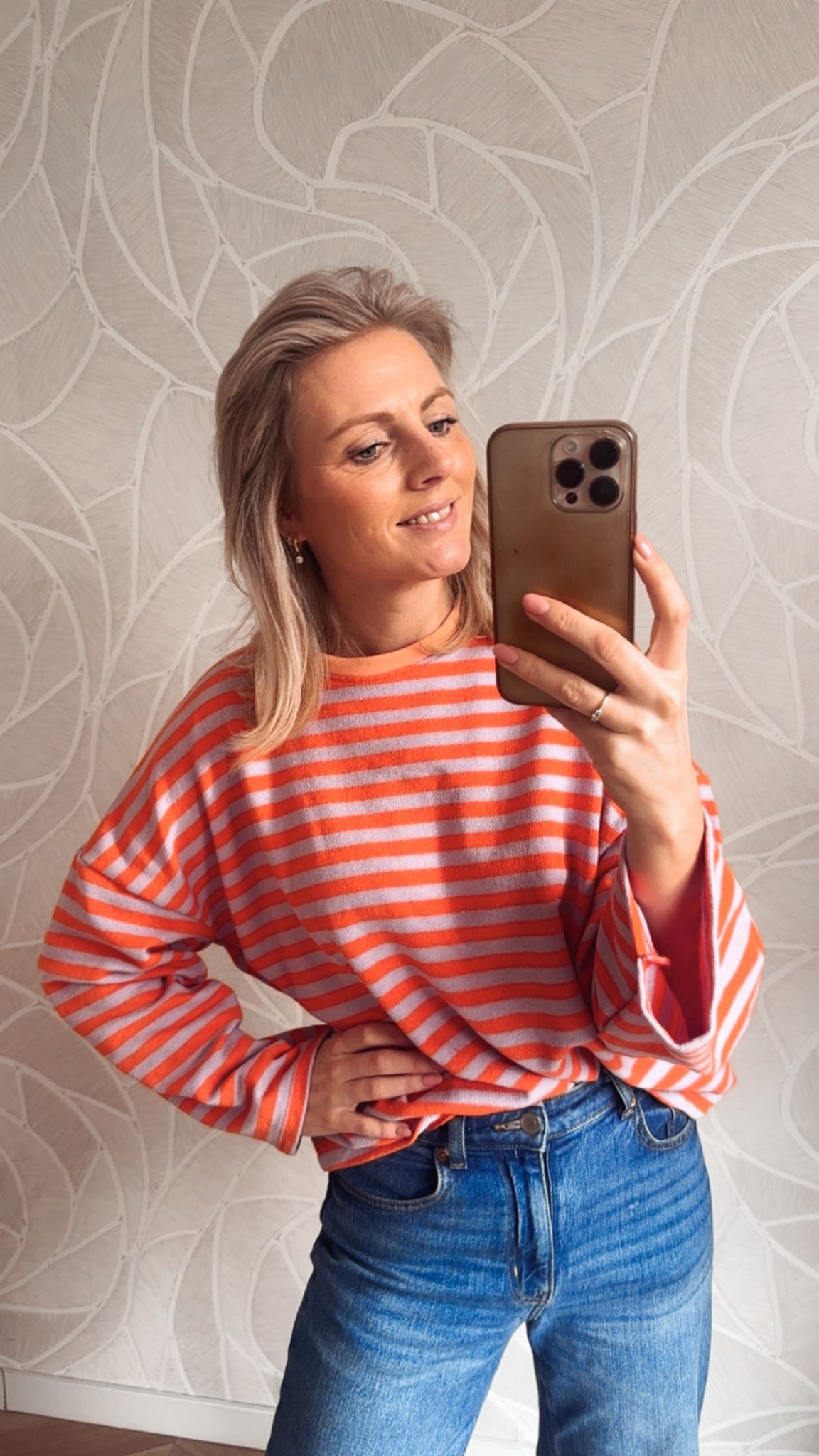 Oversized Stripes Longsleeve Lilac/Orange