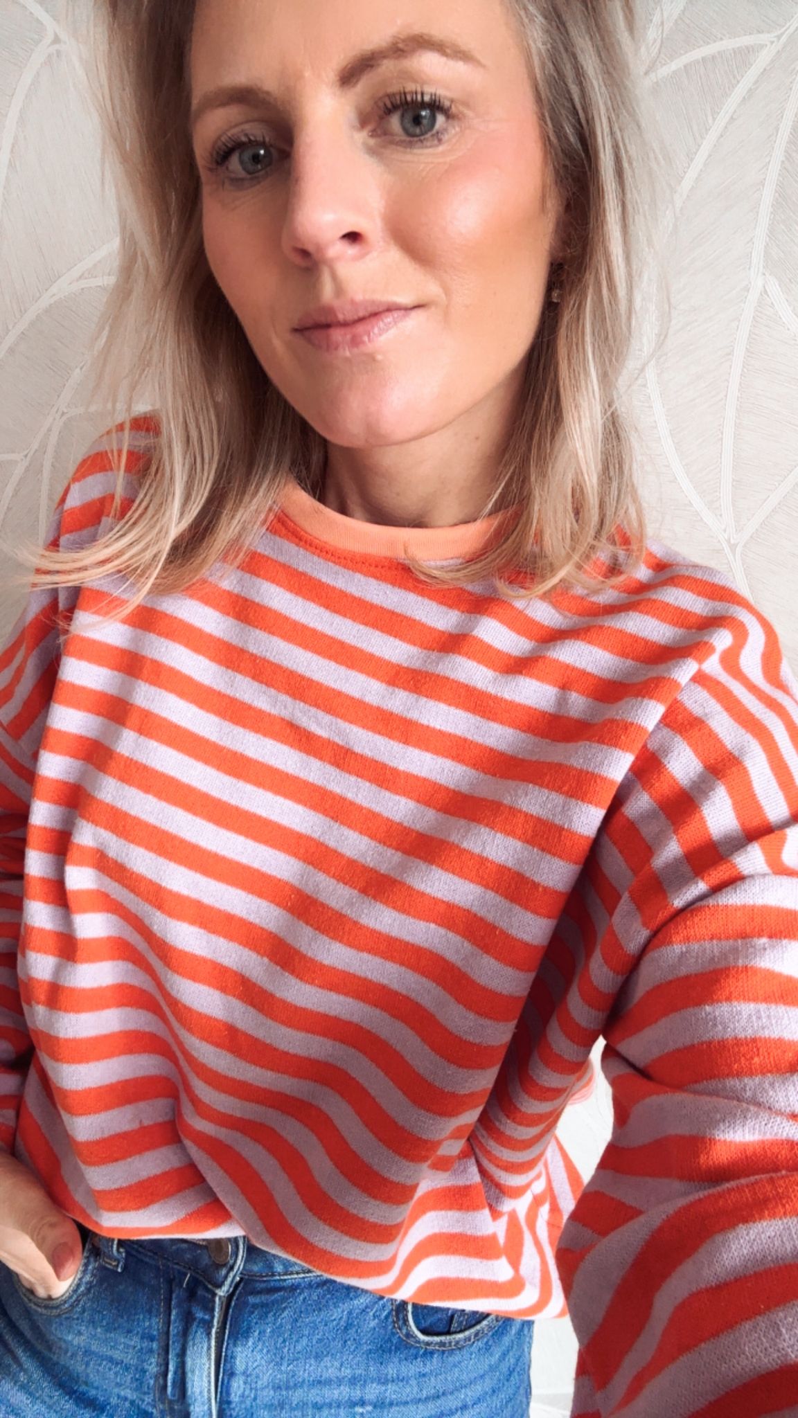 Oversized Stripes Longsleeve Lilac/Orange