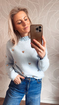 Blue Hearts Trui