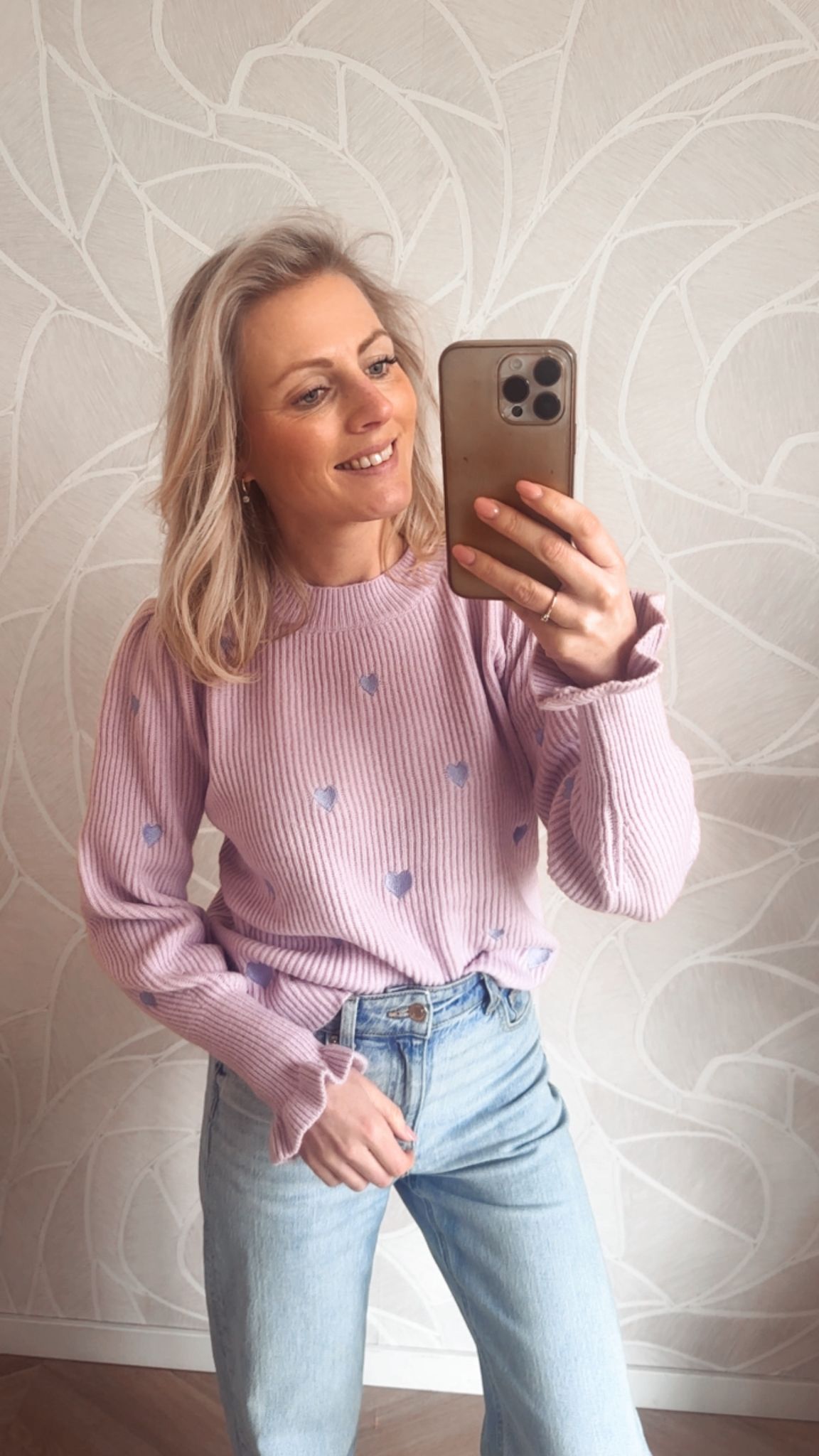 Purple Hearts Knit Sweater