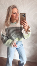 Elin Puff Knit Sweater Pistache
