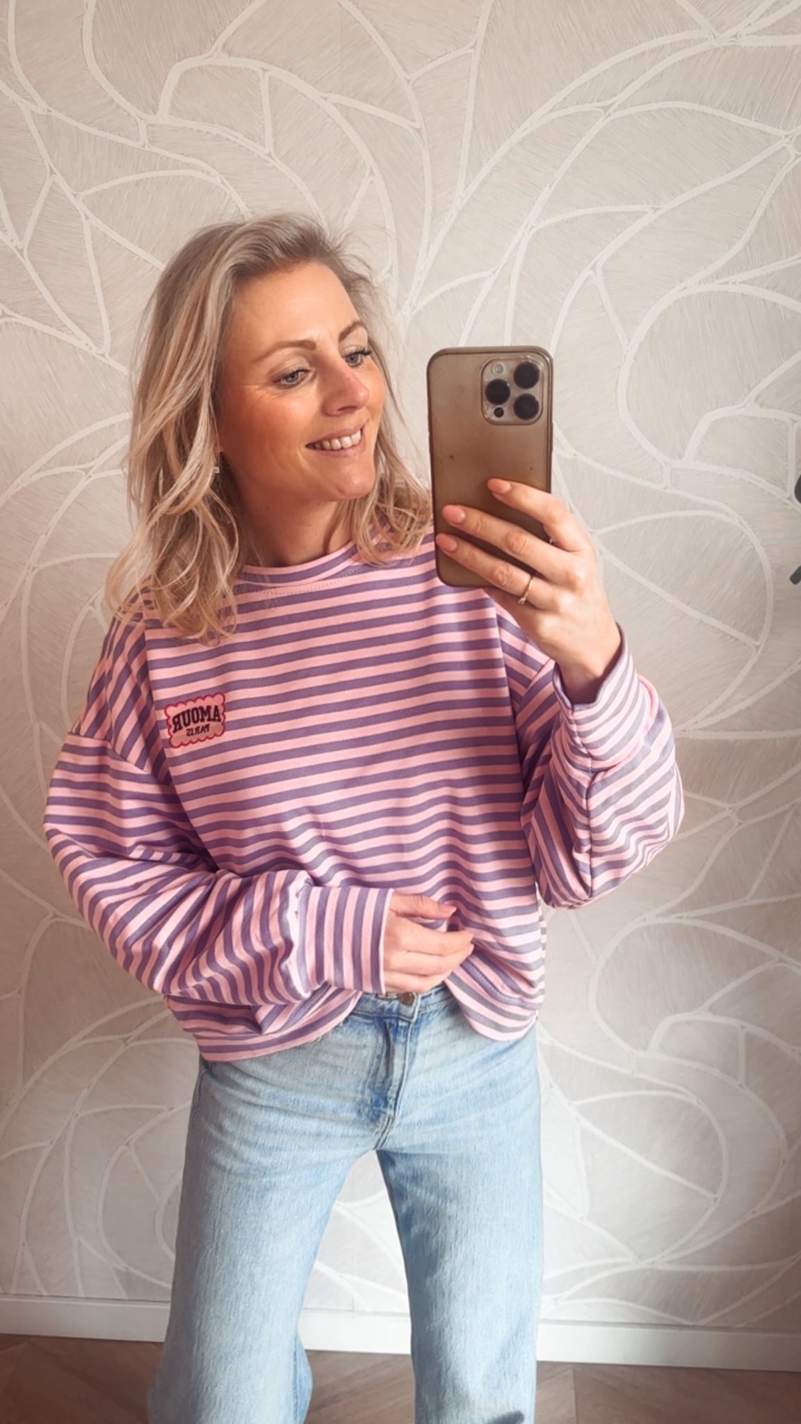 Mila Striped Sweater Paars/roze