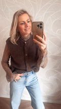 Knitted Gilet Taupe