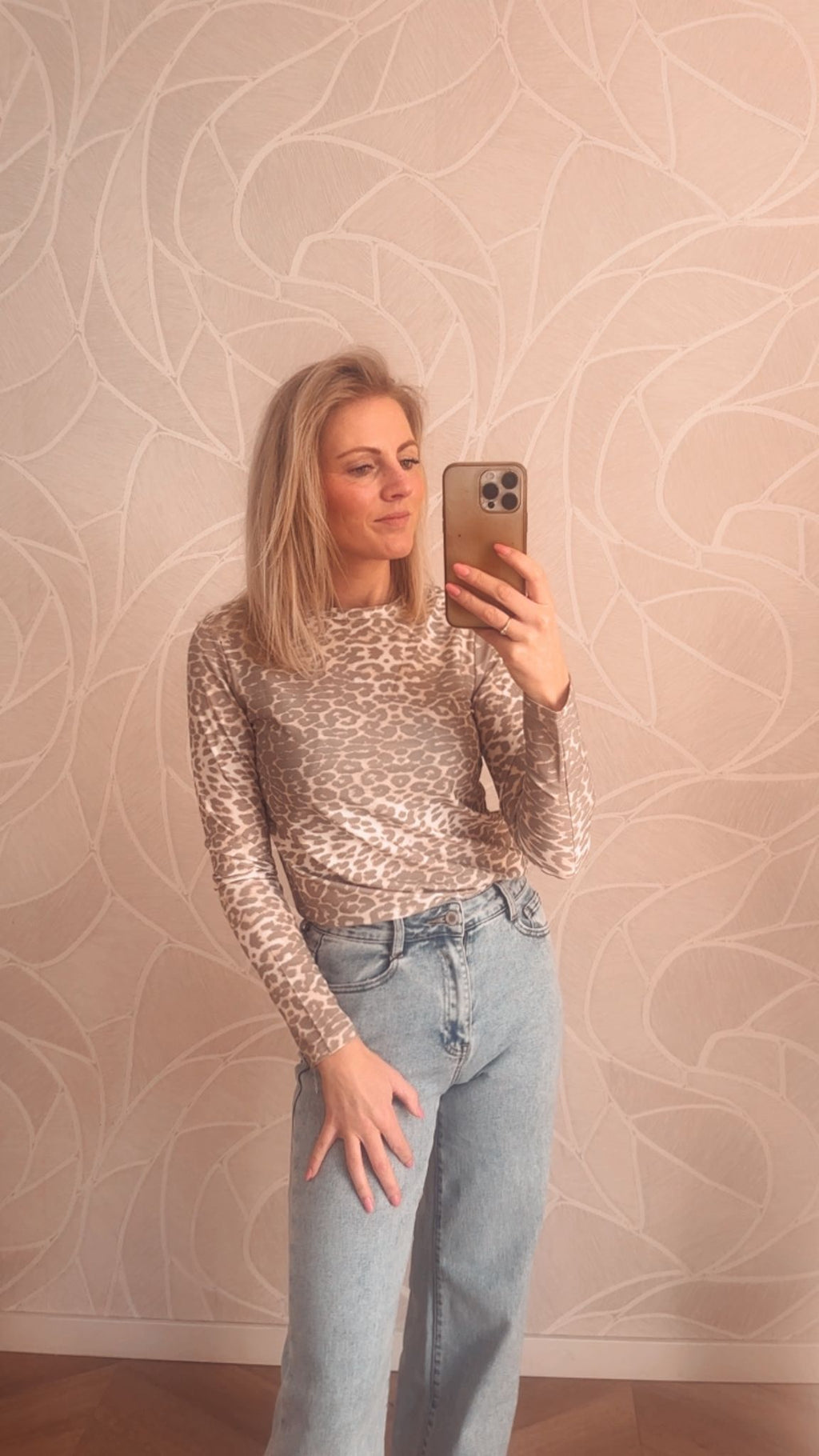Longsleeve Leopard Beige