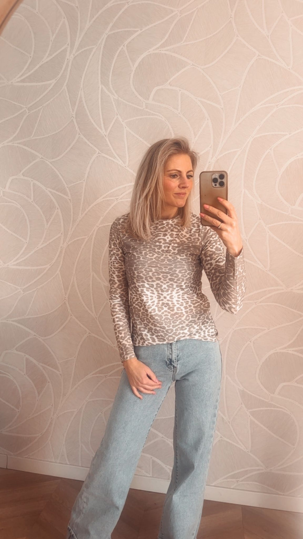 Longsleeve Leopard Beige