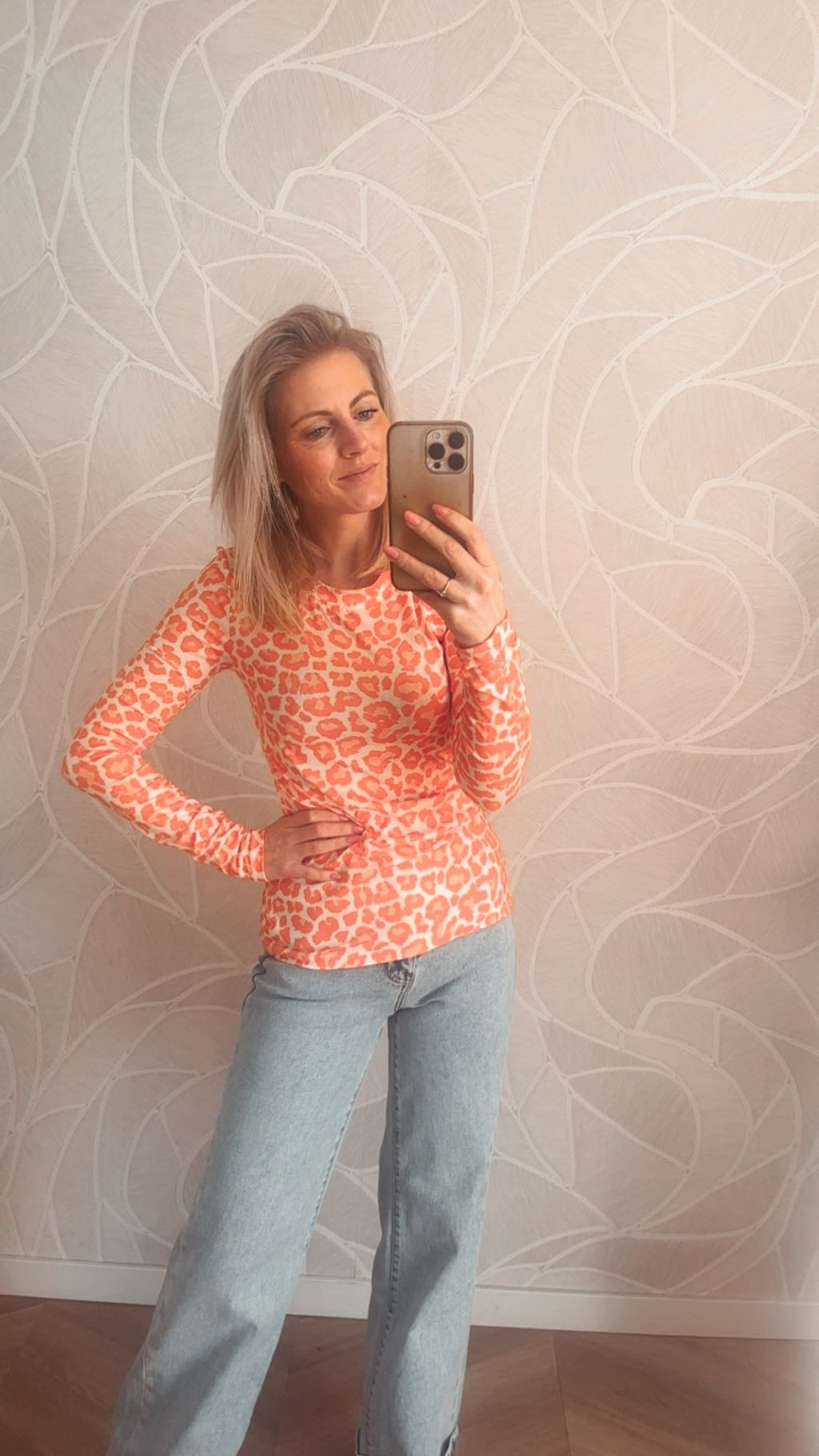 Longsleeve Leopard Orange