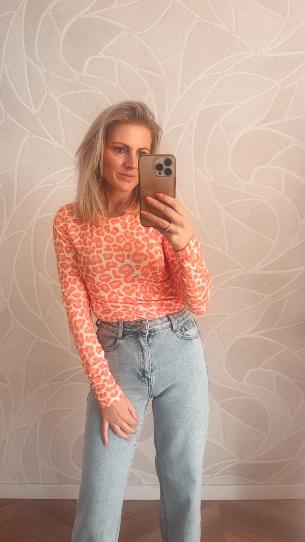Longsleeve Leopard Orange