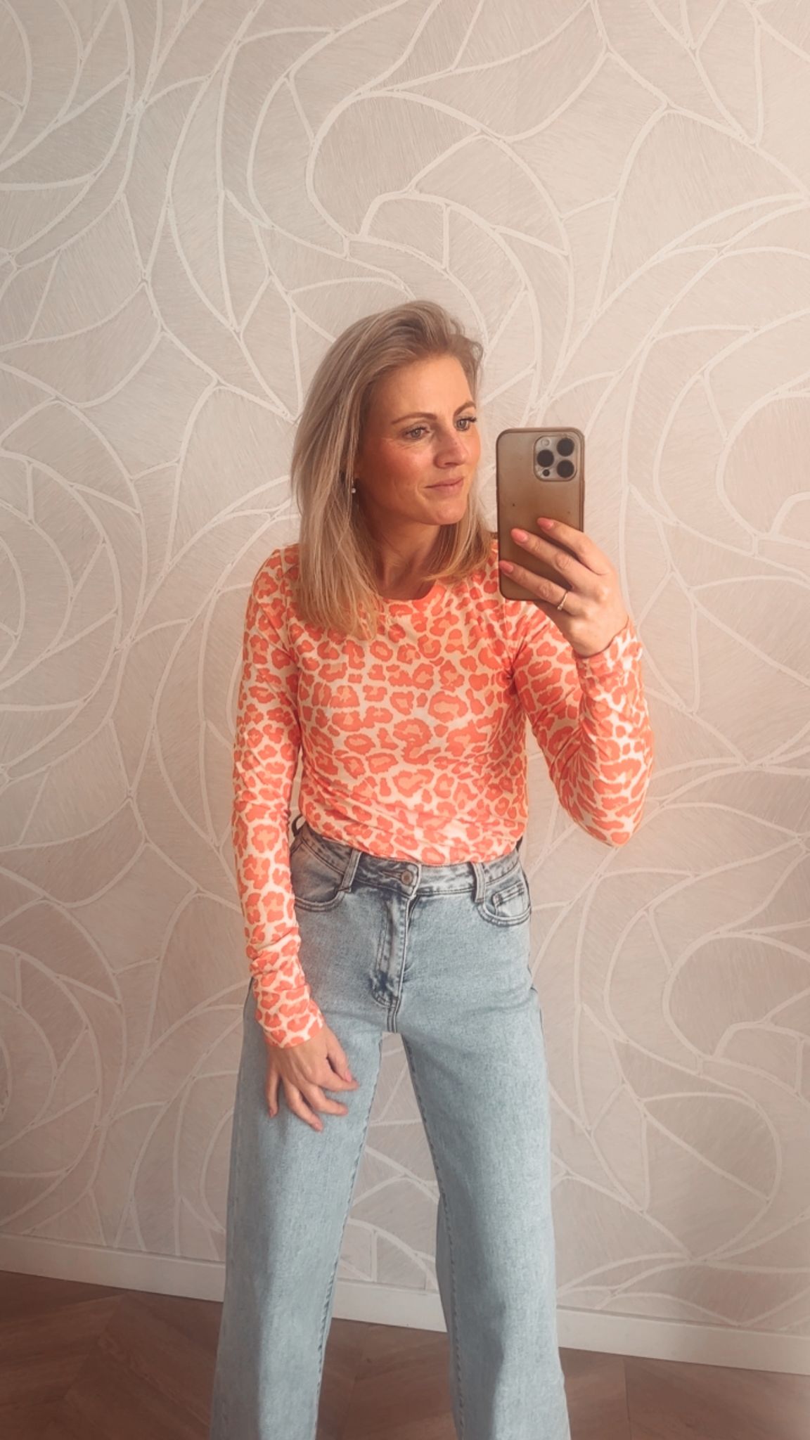 Longsleeve Leopard Orange