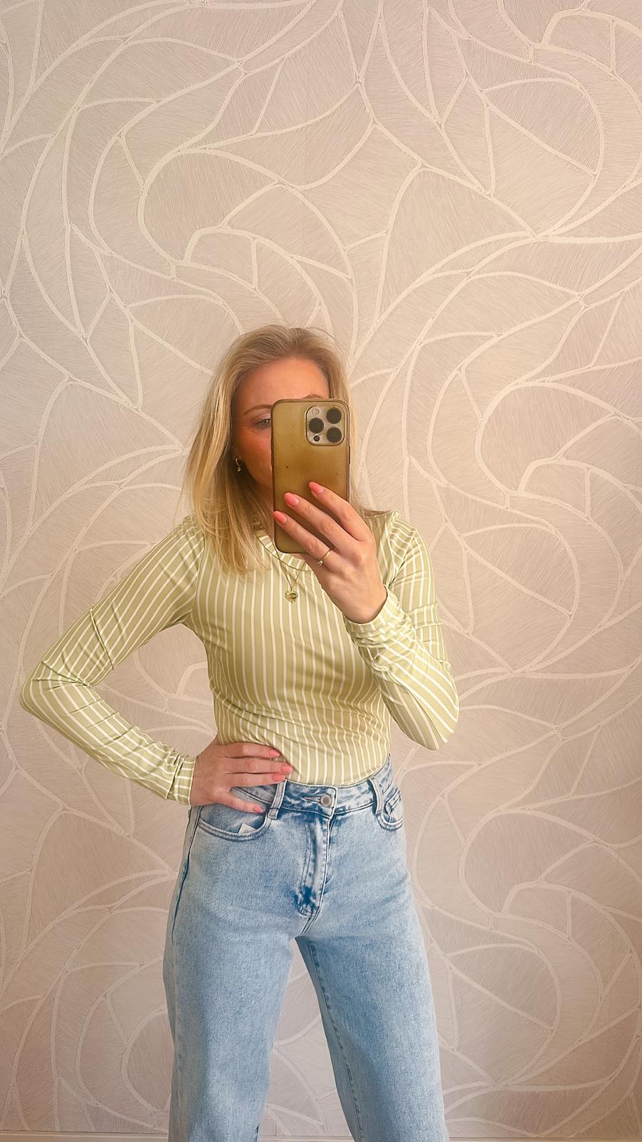 Yumi Stripe Essential Top - Green