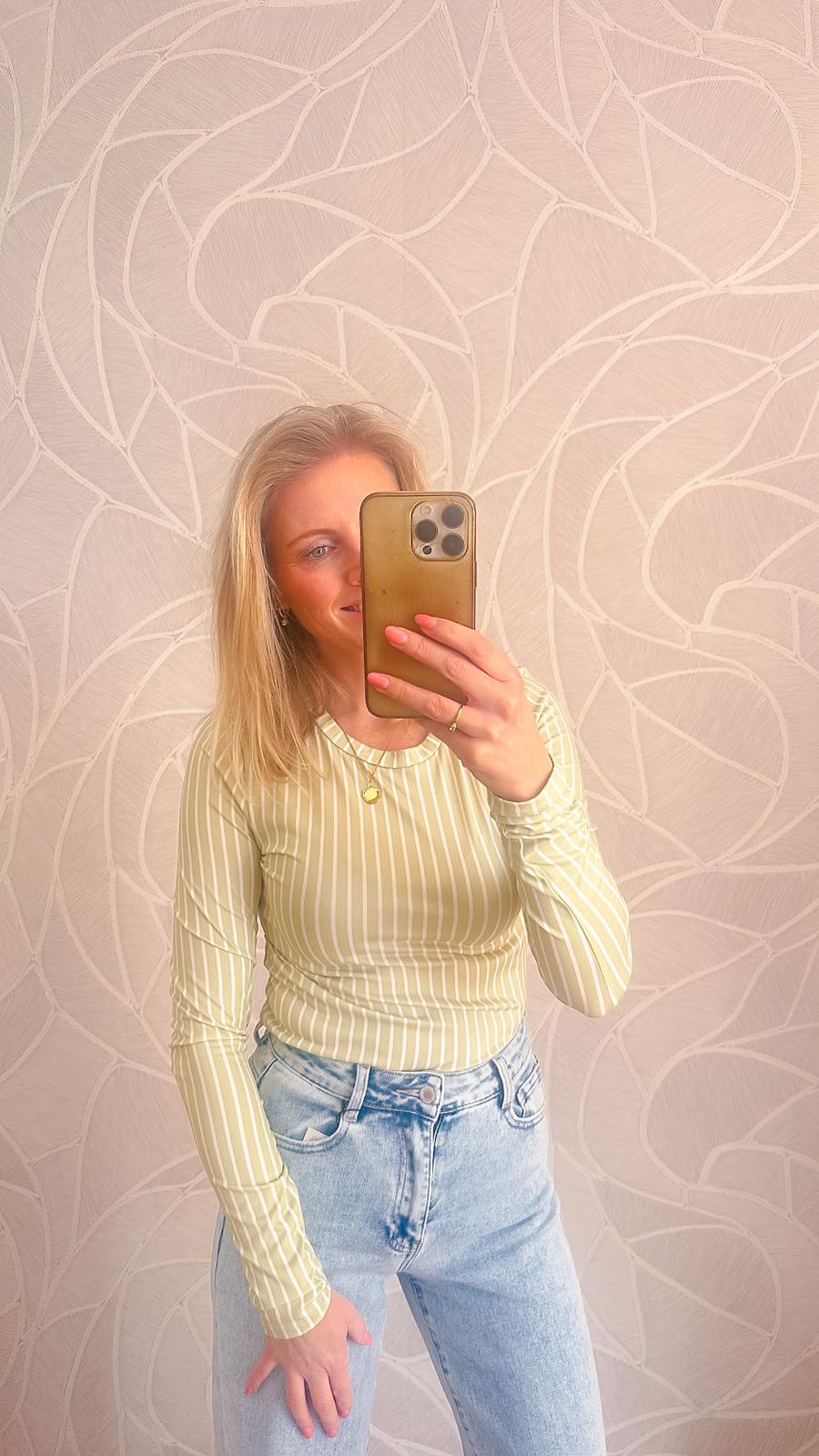 Yumi Stripe Essential Top - Green