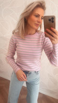 Yumi Candy Stripe Sweater - Lilac