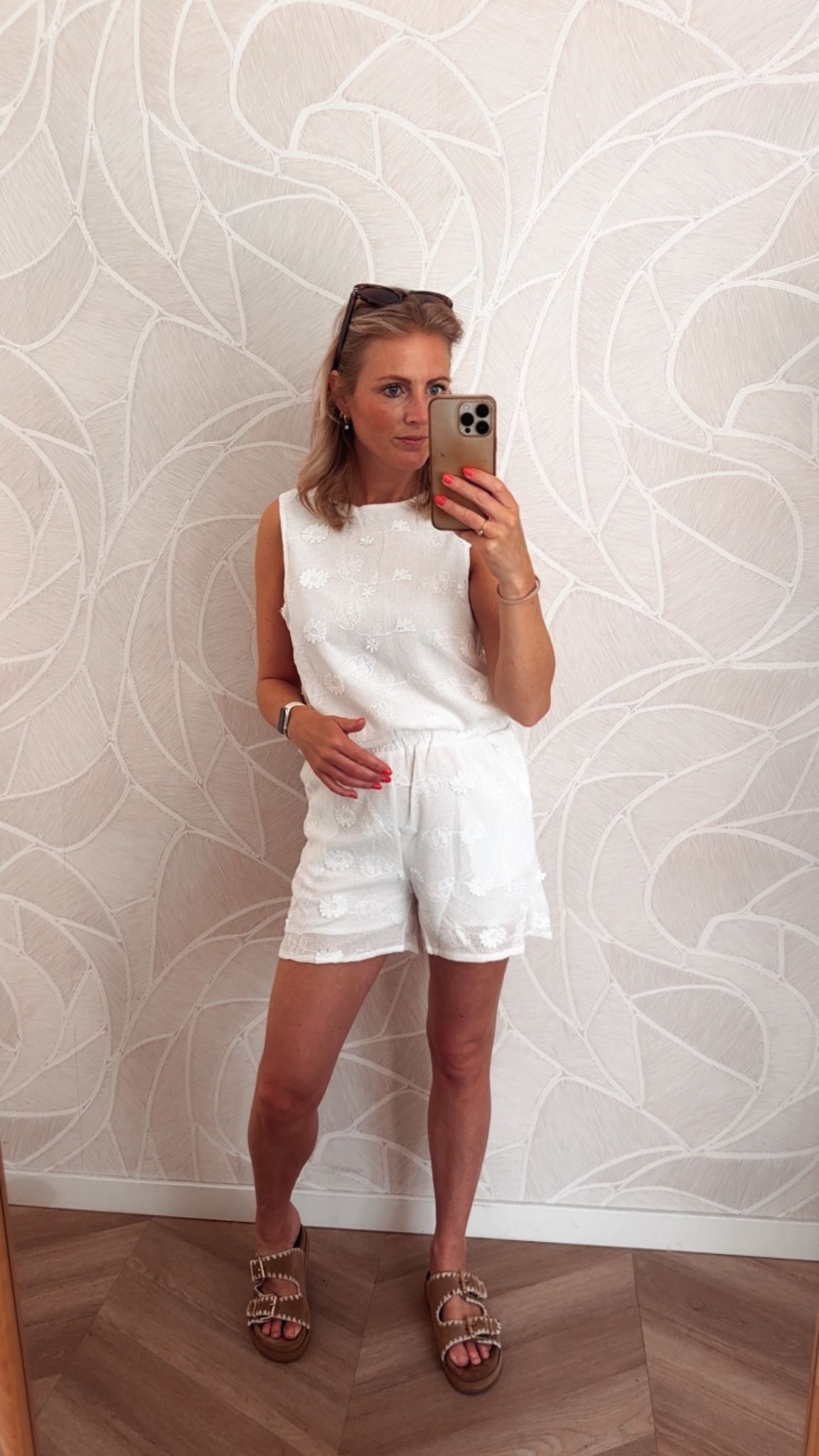 Cream Flower Lace Set