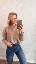 Gouden Hartjes Vest Taupe