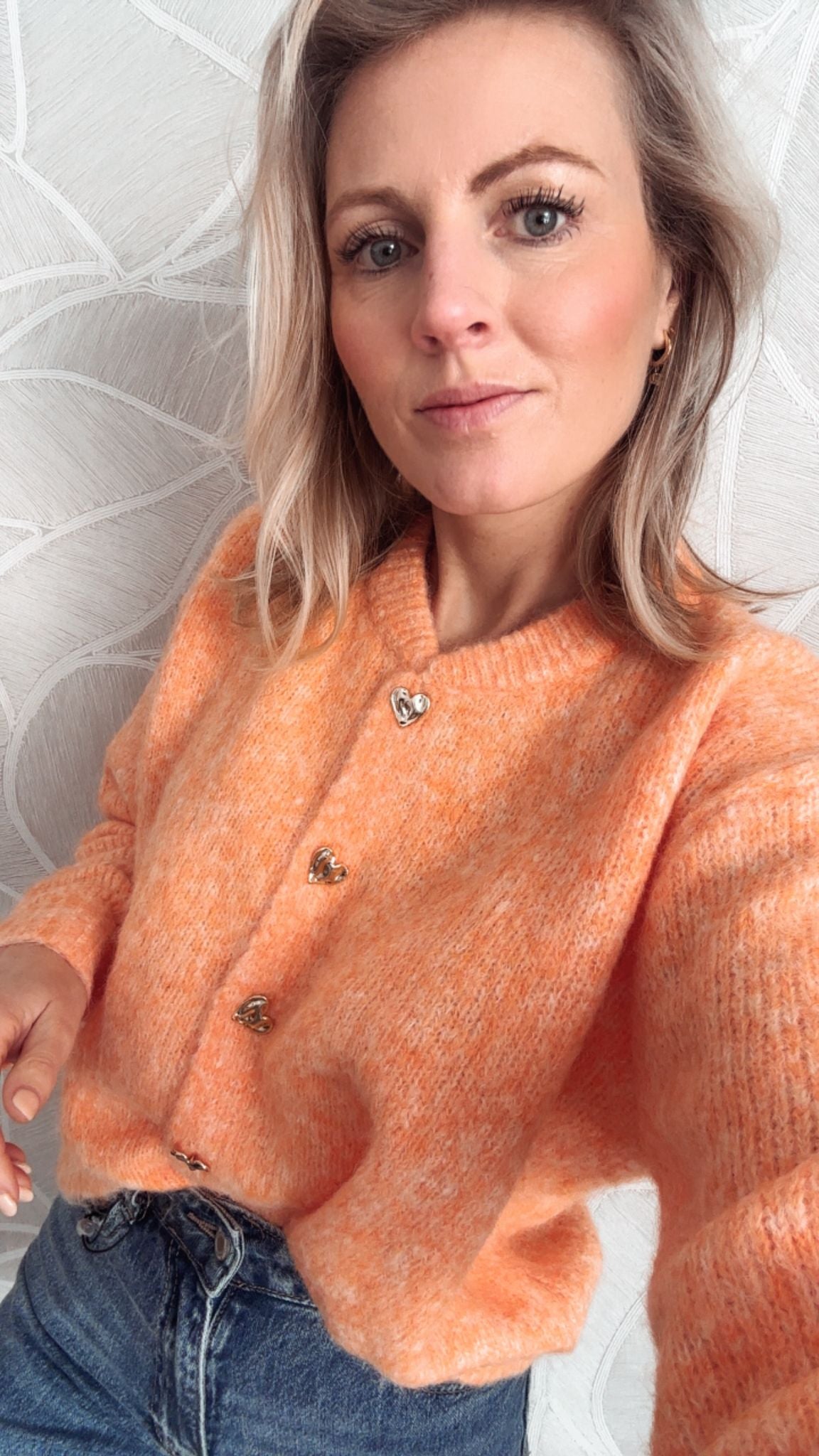 Gouden Hartjes Vest Peach