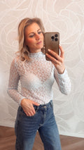 Blue Mesh Top