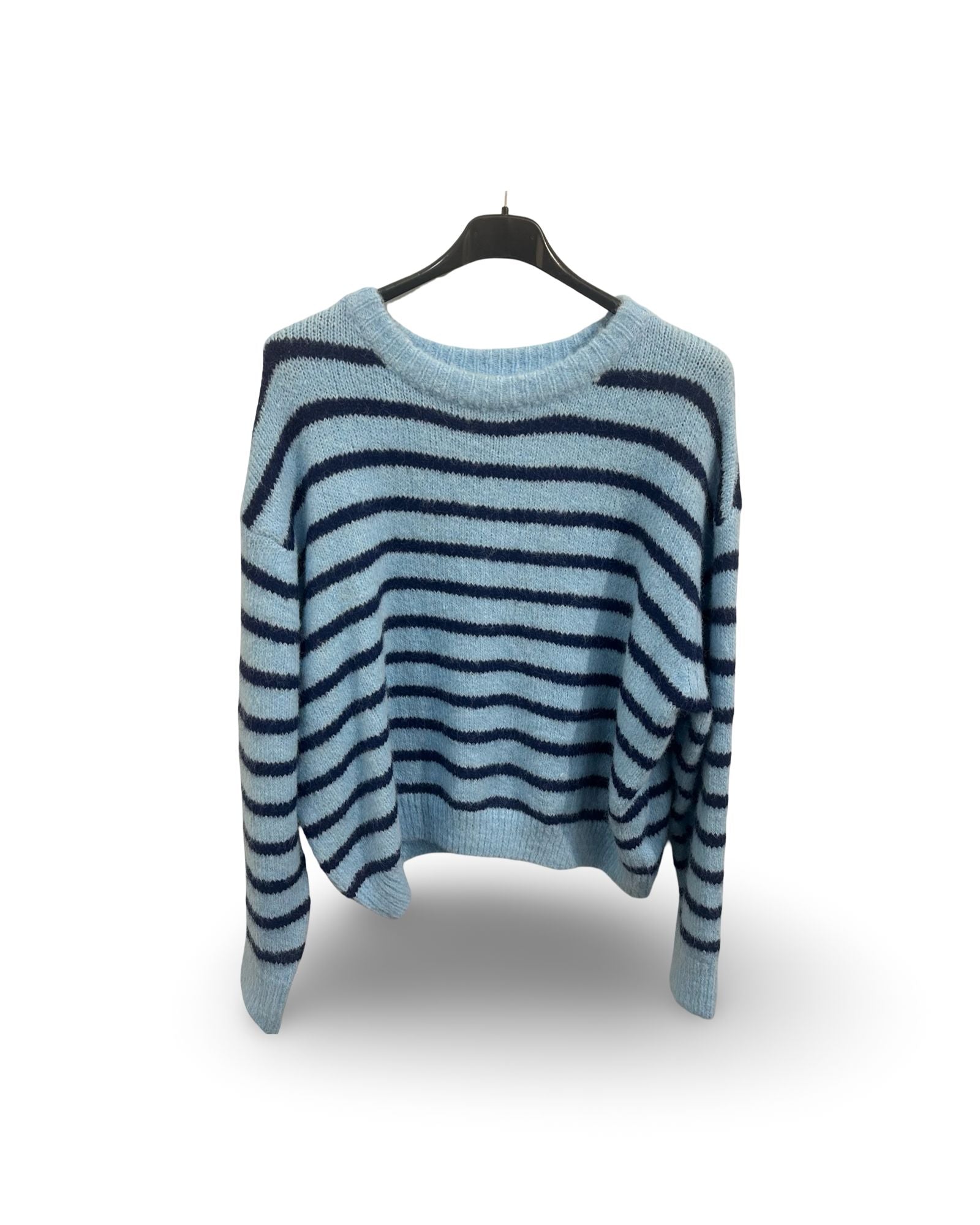 Sky Stripe Knit Trui – Blauw